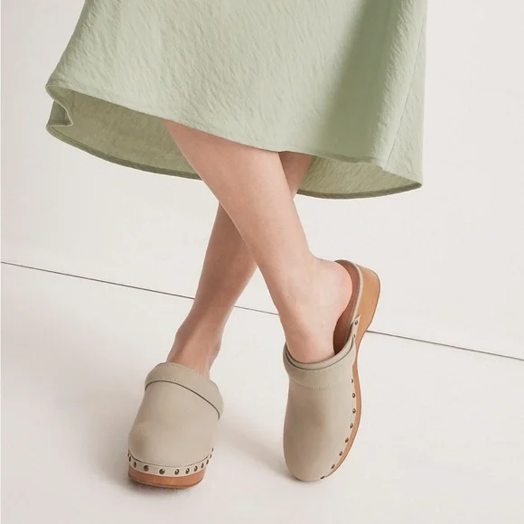 NWT! NEW IN BOX! MADEWELL CECILY CLOG NUBUCK LIGHT GREEN Forgotten Landscape 8 - Picture 1 of 14